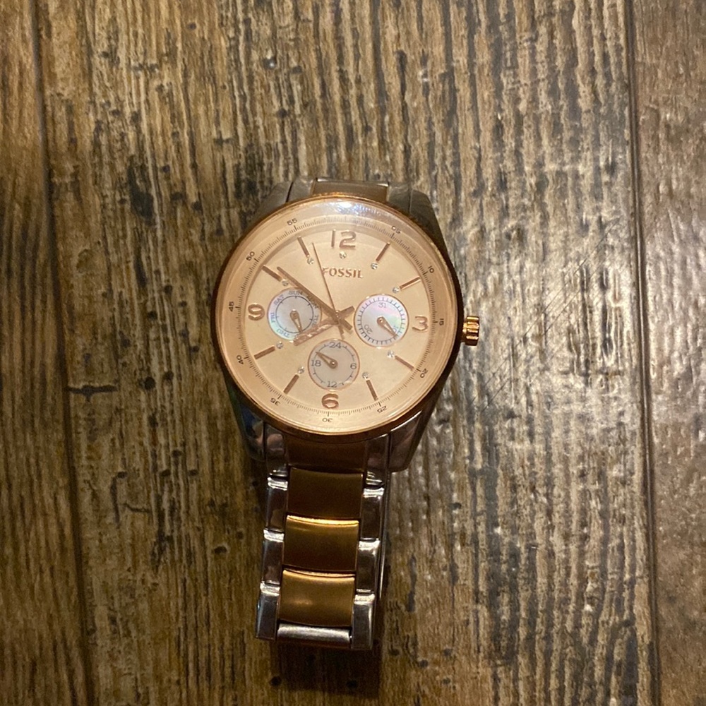 Gold Fossil Watch